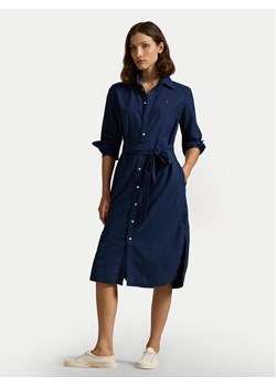 Polo Ralph Lauren Sukienka koszulowa 211963031 Granatowy Regular Fit - id: 0000305017482 - marki Polo Ralph Lauren - 181136129 Polo Ralph Lauren Sukienka koszulowa 211963031 Granatowy Regular Fit ze sklepu MODIVO w kategorii Sukienki - zdjęcie 181136129