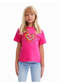 Desigual T-Shirt 23SGTK20 Różowy Regular Fit ze sklepu MODIVO w kategorii Bluzki dziewczęce - zdjęcie 181136275