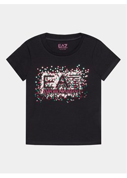 EA7 Emporio Armani T-Shirt 6RFT14 FJ2HZ 1200 Czarny Regular Fit ze sklepu MODIVO w kategorii Bluzki dziewczęce - zdjęcie 181136297