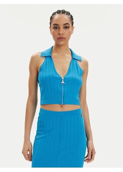 Patrizia Pepe Top 2K0257/K182-CA04 Niebieski Slim Fit ze sklepu MODIVO w kategorii Bluzki damskie - zdjęcie 181136666