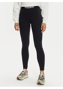 Napapijri Legginsy M-Box Logo NP0A4HZ7 Czarny Slim Fit ze sklepu MODIVO w kategorii Spodnie damskie - zdjęcie 181137667