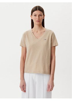 Gant T-Shirt Shield 4200750 Beżowy Regular Fit ze sklepu MODIVO w kategorii Bluzki damskie - zdjęcie 181138038