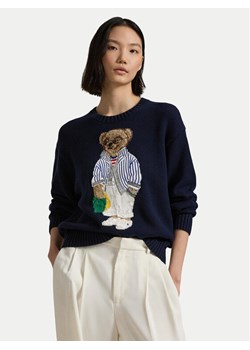 Polo Ralph Lauren Sweter 211959288001 Granatowy Relaxed Fit ze sklepu MODIVO w kategorii Swetry damskie - zdjęcie 181138506