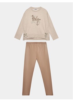 Mayoral Komplet bluzka i legginsy 7.747 Beżowy Regular Fit ze sklepu MODIVO w kategorii Komplety dziewczęce - zdjęcie 181138649
