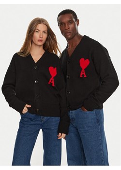 AMI PARIS Sweter BFUKC002018 Czarny Regular Fit ze sklepu MODIVO w kategorii Swetry męskie - zdjęcie 181139188
