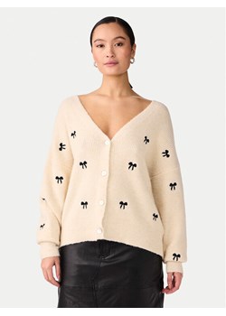 YAS Kardigan Bow 26034899 Beżowy Regular Fit ze sklepu MODIVO w kategorii Swetry damskie - zdjęcie 181139298