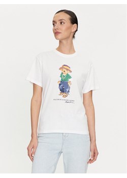 Polo Ralph Lauren T-Shirt 211935615001 Biały Regular Fit ze sklepu MODIVO w kategorii Bluzki damskie - zdjęcie 181140715