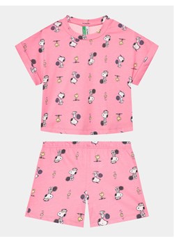 United Colors Of Benetton Piżama 35I70P069 Różowy Relaxed Fit ze sklepu MODIVO w kategorii Piżamy dziecięce - zdjęcie 181140906
