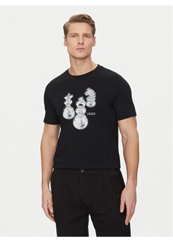 HUGO T-Shirt Dischach 50532918 Czarny Regular Fit ze sklepu MODIVO w kategorii T-shirty męskie - zdjęcie 181141109