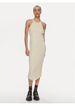 Patrizia Pepe Sukienka koktajlowa 2A2735/K186-W362 Écru Slim Fit ze sklepu MODIVO w kategorii Sukienki - zdjęcie 181141906