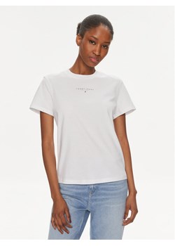 Tommy Jeans T-Shirt Essential Logo DW0DW17828 Biały Regular Fit ze sklepu MODIVO w kategorii Bluzki damskie - zdjęcie 181141965