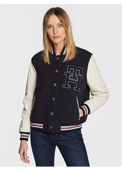 Tommy Hilfiger Kurtka bomber Blend WW0WW37308 Granatowy Regular Fit ze sklepu MODIVO w kategorii Kurtki damskie - zdjęcie 181142445