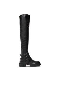 Tommy Hilfiger Muszkieterki Stretch Monochromatic Longboot FW0FW07611 Czarny ze sklepu MODIVO w kategorii Kozaki damskie - zdjęcie 181142478