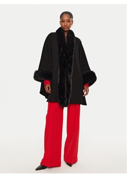 YES LONDON Płaszcz wełniany CD1193/ECO Czarny Regular Fit ze sklepu MODIVO w kategorii Płaszcze damskie - zdjęcie 181142508