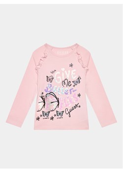Guess Bluzka K3BI12 J1314 Różowy Regular Fit ze sklepu MODIVO w kategorii Bluzki dziewczęce - zdjęcie 181143125