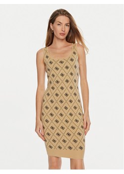 Guess Sukienka dzianinowa Sarah W4BK98 Z3JD2 Beżowy Slim Fit ze sklepu MODIVO w kategorii Sukienki - zdjęcie 181143358