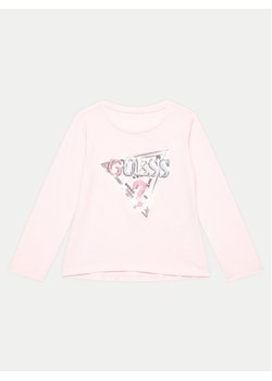 Guess Bluzka K4YI11 K6YW4 Różowy Regular Fit ze sklepu MODIVO w kategorii Bluzki dziewczęce - zdjęcie 181143537