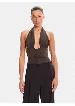 NORMA KAMALI Body Mio KK424XPLG74823 Brązowy Slim Fit ze sklepu MODIVO w kategorii Bluzki damskie - zdjęcie 181143548