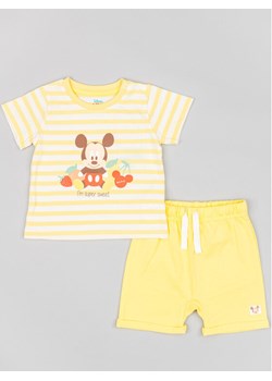 Zippy Komplet t-shirt i spodenki Myszka Miki ZNBAP0602 23008 Żółty Regular Fit ze sklepu MODIVO w kategorii Komplety niemowlęce - zdjęcie 181146395