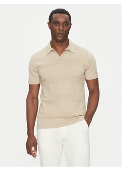 Hechter Paris Polo 65009 151808 Beżowy Regular Fit ze sklepu MODIVO w kategorii T-shirty męskie - zdjęcie 181146445