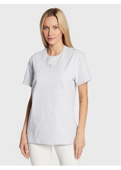 adidas T-Shirt Loungewear HL9133 Szary Loose Fit ze sklepu MODIVO w kategorii Bluzki damskie - zdjęcie 181146529