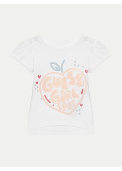 Guess T-Shirt A5GI01 K6YW4 Biały Regular Fit ze sklepu MODIVO w kategorii Bluzki dziewczęce - zdjęcie 181147079