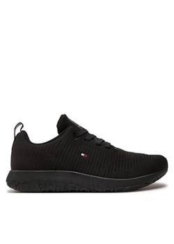 Tommy Hilfiger Sneakersy Corporate Knit Rib Runner FM0FM02838 Czarny ze sklepu MODIVO w kategorii Buty sportowe męskie - zdjęcie 181147108