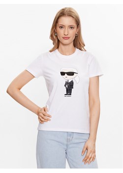 KARL LAGERFELD T-Shirt Ikonik 2.0 Karl 230W1700 Biały Regular Fit ze sklepu MODIVO w kategorii Bluzki damskie - zdjęcie 181147158
