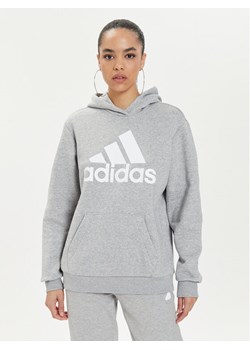 adidas Bluza Essentials Logo IM0215 Szary Loose Fit ze sklepu MODIVO w kategorii Bluzy damskie - zdjęcie 181147168