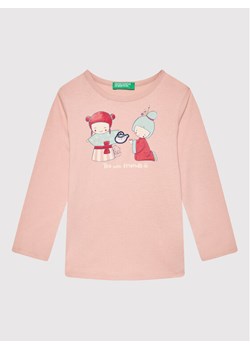 United Colors Of Benetton Bluzka 3096G104O Różowy Regular Fit ze sklepu MODIVO w kategorii Bluzki dziewczęce - zdjęcie 181147367