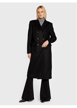 Trussardi Płaszcz wełniany 56S00807 Czarny Regular Fit ze sklepu MODIVO w kategorii Płaszcze damskie - zdjęcie 181147479