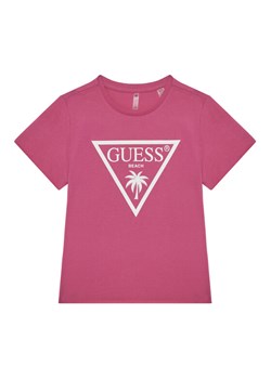 Guess T-Shirt J5GI36 JA914 Różowy Boxy Fit ze sklepu MODIVO w kategorii Bluzki dziewczęce - zdjęcie 181148008