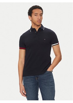 Tommy Hilfiger Polo Flag Cuff MW0MW38458 Granatowy Slim Fit ze sklepu MODIVO w kategorii T-shirty męskie - zdjęcie 181148378