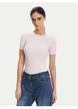Elisabetta Franchi Sweter MK-55B-51E2 Fioletowy Slim Fit ze sklepu MODIVO w kategorii Swetry damskie - zdjęcie 181148807