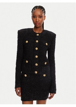 Balmain Kardigan DF1SK249KG43 Czarny Regular Fit ze sklepu MODIVO w kategorii Swetry damskie - zdjęcie 181148897