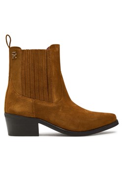 Tommy Hilfiger Botki Th Suede Cowboy Boot FW0FW08034 Brązowy ze sklepu MODIVO w kategorii Botki - zdjęcie 181149038