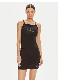 Calvin Klein Jeans Top J20J223623 Czarny Slim Fit ze sklepu MODIVO w kategorii Bluzki damskie - zdjęcie 181150306