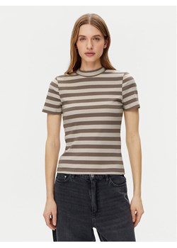 Noisy May T-Shirt Elinor 27033178 Beżowy Slim Fit ze sklepu MODIVO w kategorii Bluzki damskie - zdjęcie 181150315