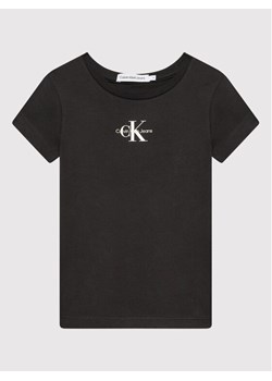 Calvin Klein Jeans T-Shirt Micro Monogram IG0IG01470 Czarny Slim Fit ze sklepu MODIVO w kategorii Bluzki dziewczęce - zdjęcie 181150589
