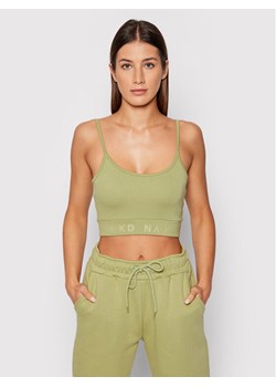 NA-KD Top Logo 1044-000157-4083-003 Zielony Slim Fit ze sklepu MODIVO w kategorii Bluzki damskie - zdjęcie 181150665