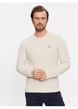 Aeronautica Militare Sweter 232MA1482L512 Écru Regular Fit ze sklepu MODIVO w kategorii Swetry męskie - zdjęcie 181151217
