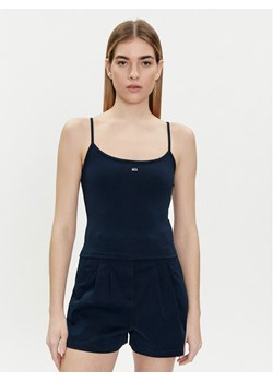 Tommy Jeans Top Essential DW0DW17381 Granatowy Slim Fit ze sklepu MODIVO w kategorii Bluzki damskie - zdjęcie 181151268