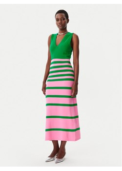 LOLA CASADEMUNT Sukienka dzianinowa LS2516005 Zielony Slim Fit ze sklepu MODIVO w kategorii Sukienki - zdjęcie 181151295