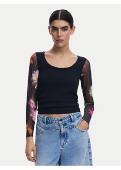 Desigual Bluzka Flint 25SWTK93 Czarny Slim Fit ze sklepu MODIVO w kategorii Bluzki damskie - zdjęcie 181151306