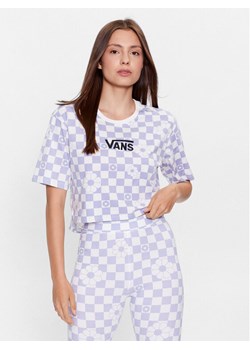 Vans T-Shirt Floral Checker Ss Crop VN000ADT Fioletowy Regular Fit ze sklepu MODIVO w kategorii Bluzki damskie - zdjęcie 181151419