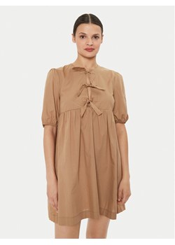 ViCOLO Sukienka codzienna TB1519 Brązowy Regular Fit ze sklepu MODIVO w kategorii Sukienki - zdjęcie 181151647