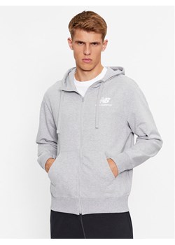New Balance Bluza Essentials Stacked Logo French Terry Jacket MJ31536 Szary Regular Fit ze sklepu MODIVO w kategorii Bluzy męskie - zdjęcie 181151746