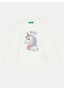 United Colors Of Benetton Bluzka 3096G10H1 Écru Regular Fit ze sklepu MODIVO w kategorii Bluzki dziewczęce - zdjęcie 181152099