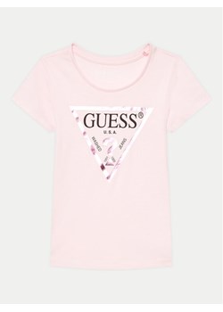 Guess T-Shirt K73I56 K8HM0 Różowy Regular Fit ze sklepu MODIVO w kategorii Bluzki dziewczęce - zdjęcie 181152127