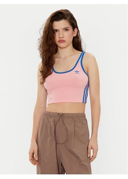 adidas Top adicolor 3-Stripes JP2293 Różowy Slim Fit ze sklepu MODIVO w kategorii Bluzki damskie - zdjęcie 181152248
